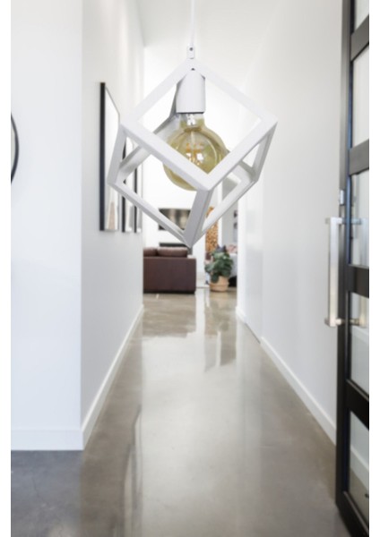 Kare Forma Beyaz Metal Sarkıt Avize, Genç ve Çocuk Odası, Mutfak Aydınlatması modelleri