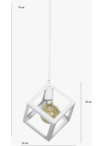 Kare Forma Beyaz Metal Sarkıt Avize, Genç ve Çocuk Odası, Mutfak Aydınlatması indirimleri