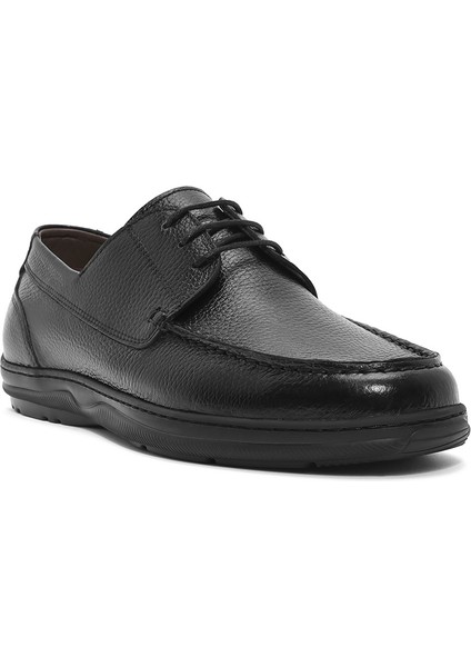 Erkek Siyah Bağcıklı Deri Casual Loafer 25SFD6030FT