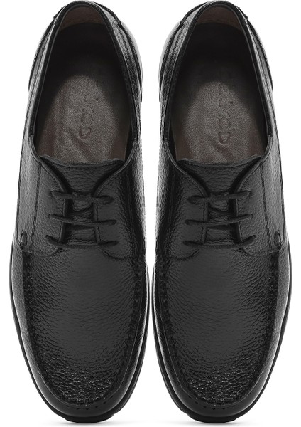 Erkek Siyah Bağcıklı Deri Casual Loafer 25SFD6030FT