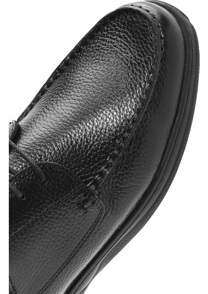 Erkek Siyah Bağcıklı Deri Casual Loafer 25SFD6030FT