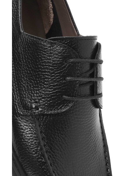 Erkek Siyah Bağcıklı Deri Casual Loafer 25SFD6030FT