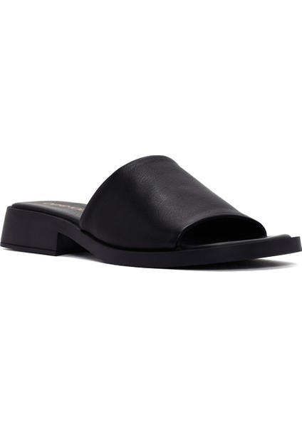 Kadın Siyah Casual Deri Terlik 25SFD200018