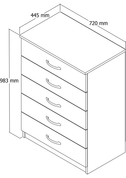 5 Çekmeceli Suntalam Şifonyer 72x44,5x98,3 cm – Modern, Dekoratif ve Kullanışlı Depolama Çözümü fırsatları