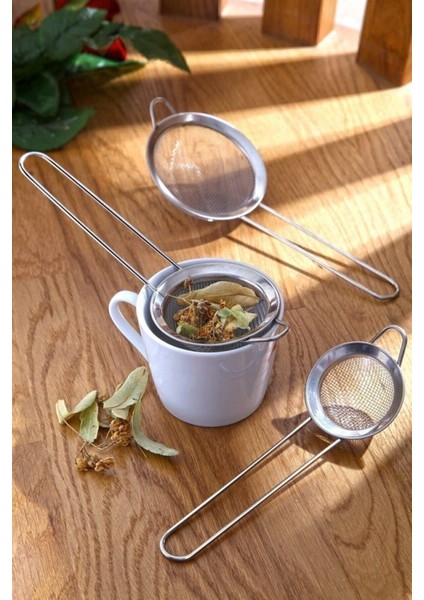 3'lü Çay Süzgeci Seti, Hafif ve Kullanışlı Baharat ve Çay Süzgeçleri
