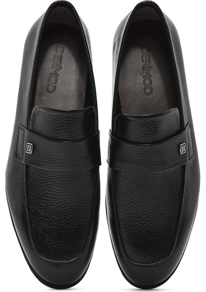 Erkek Siyah Deri Casual Loafer 25SFD6025FT
