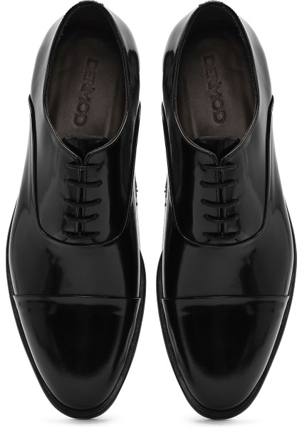 Erkek Siyah Bağcıklı Deri Klasik Ayakkabı 25SFD602422