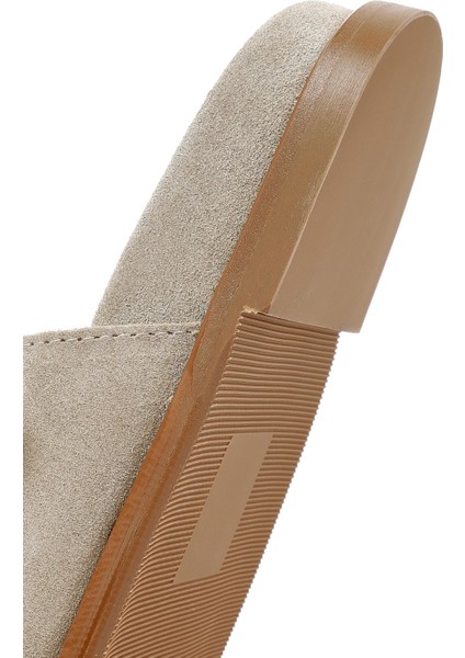 Kadın Yeşil Tokalı Süet Deri Terlik 25SFD200110