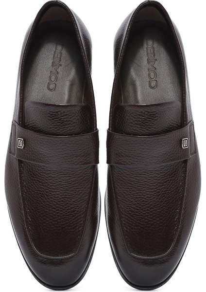 Erkek Kahverengi Deri Casual Loafer 25SFD6025FT