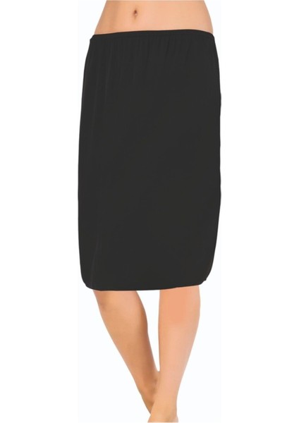 Kadın Düz Ipeksi Dokulu Mikrofiber Midi Jupon Q1002