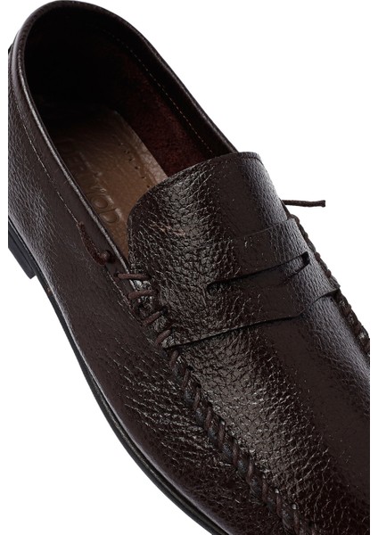 Erkek Kahverengi Deri Loafer 25SFD6028FT