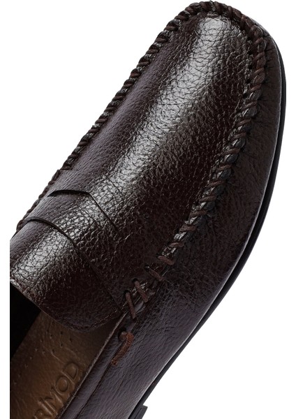 Erkek Kahverengi Deri Loafer 25SFD6028FT