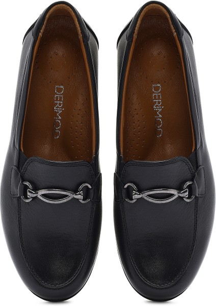 Kadın Siyah Dolgu Topuklu Tokalı Deri Comfort Ayakkabı 25SFD410118