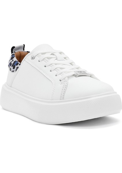 Acbc x Derimod Kadın Beyaz Bağcıklı Leopar Detaylı Sneaker 25SFD435014