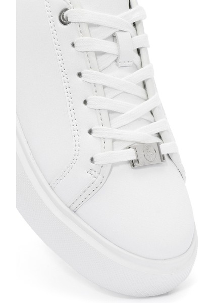 Acbc x Derimod Kadın Beyaz Bağcıklı Leopar Detaylı Sneaker 25SFD435014