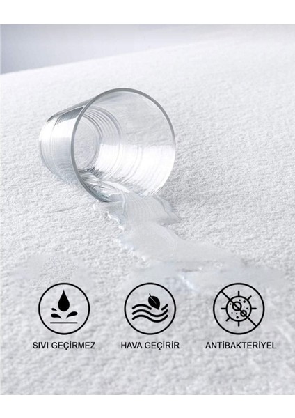 200X200 cm Sıvı Geçirmez Yatak Alezi ve Çarşaf Koruyucu, Beyaz modelleri