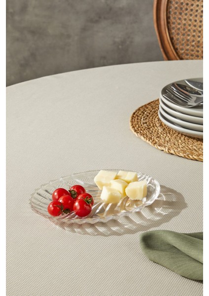 El Yapımı Cam Balık Model Kahvaltı Tabağı, Beyaz, Zarif Tasarım