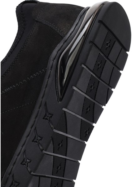 Erkek Siyah Bağcıklı Nubuk Deri Comfort Sneaker 25SFD6418V3