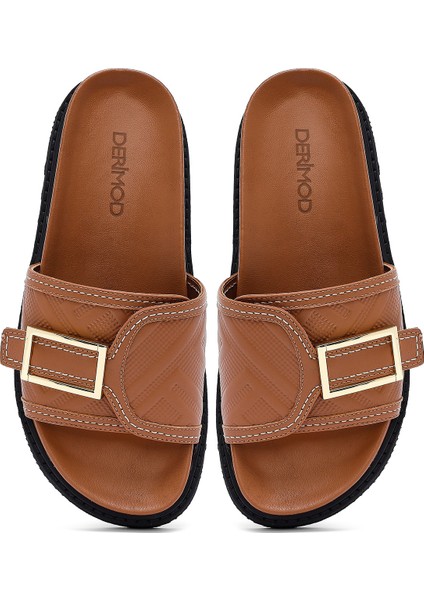 Kadın Taba Tokalı Deri Terlik 25SFD230218