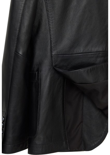 Dominic Erkek Siyah Blazer Deri Ceket 24WGE65591M