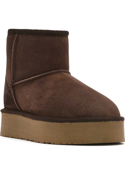 Kadın Kahverengi Kalın Tabanlı Süet Deri Bot 24WFD153510