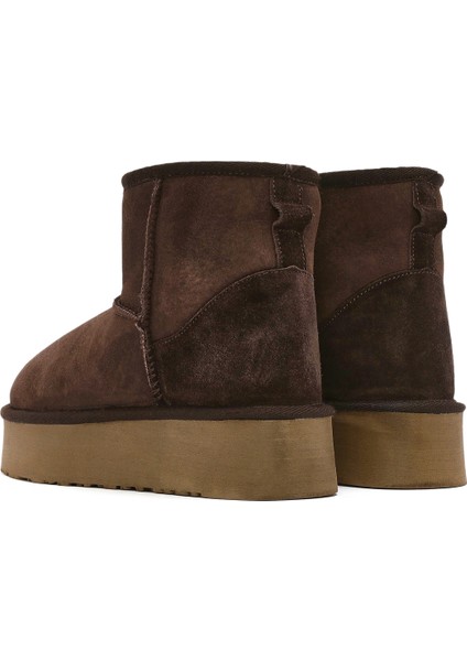 Kadın Kahverengi Kalın Tabanlı Süet Deri Bot 24WFD153510