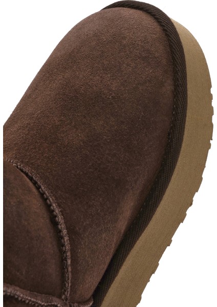 Kadın Kahverengi Kalın Tabanlı Süet Deri Bot 24WFD153510