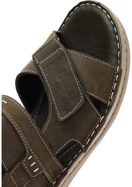 Erkek Siyah Deri Sandalet 25sfd625018