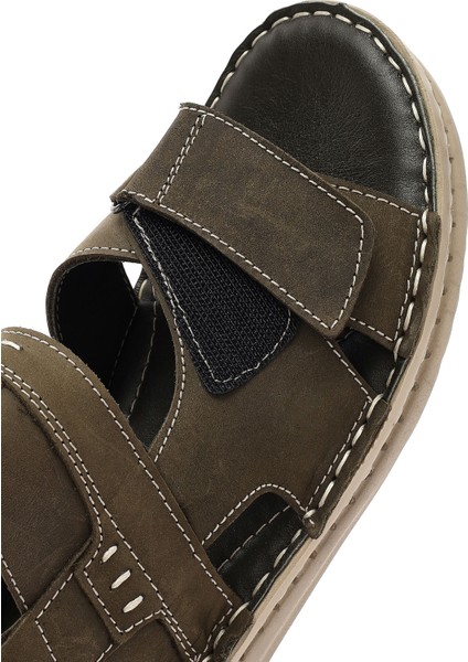 Erkek Siyah Deri Sandalet 25sfd625018