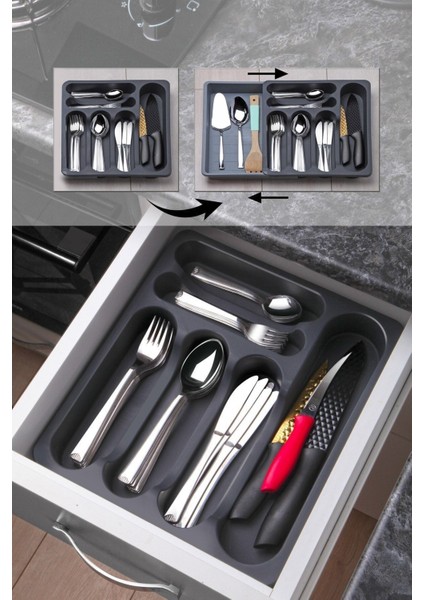 Pratik Kayar ve Ayarlanabilir Sürgülü Kaşıklık, Kullanışlı ve Şık Tasarım