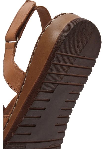 Kadın Taba Deri Comfort Sandalet 25SFD340418