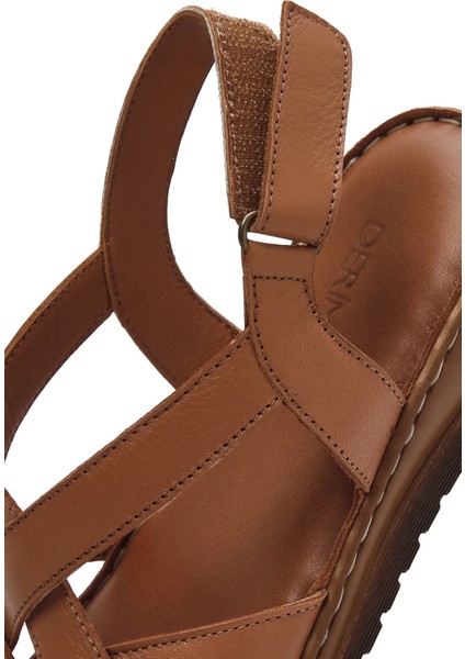 Kadın Taba Deri Comfort Sandalet 25SFD340418