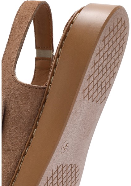 Kadın Pudra Kalın Tabanlı Tokalı Süet Deri Comfort Sandalet 25SFD340710