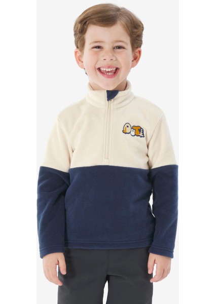 Quechua Çocuk Outdoor Polar Mont - 2/6 Yaş - Bej/mavi - MH500