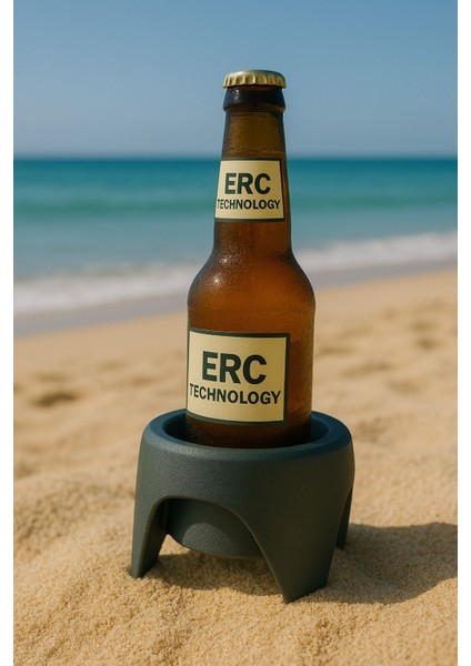 Siyah Renkli Pratik ve Şık Plaj Bardak Şişe Tutucu