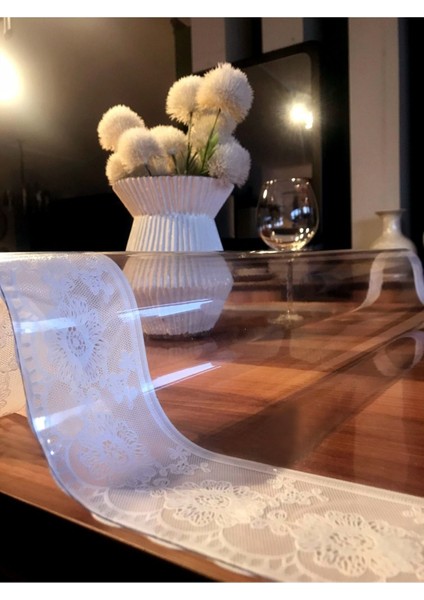 Şeffaf Dantelli Masa Örtüsü ve Koruyucu, Kalın, Premium, Kokusuz, Dayanıklı fırsatları