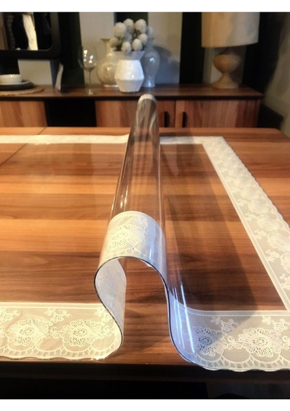 Şeffaf Dantelli Masa Örtüsü ve Koruyucu, Kalın, Premium, Kokusuz, Dayanıklı indirimleri