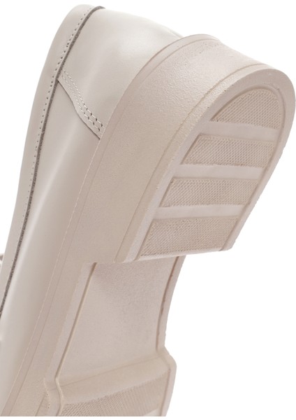 Kadın Krem Püsküllü Deri Casual Loafer 25SFD220018