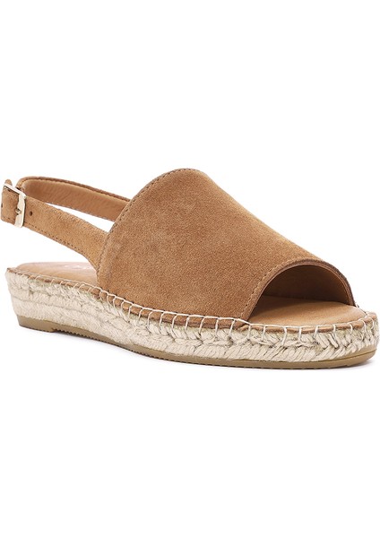 Kadın Taba Arkadan Bağlamalı Süet Deri Espadril 25SFD152810