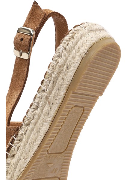 Kadın Taba Arkadan Bağlamalı Süet Deri Espadril 25SFD152810