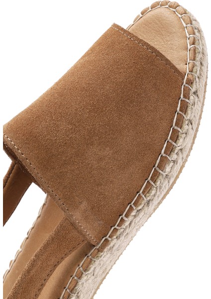 Kadın Taba Arkadan Bağlamalı Süet Deri Espadril 25SFD152810