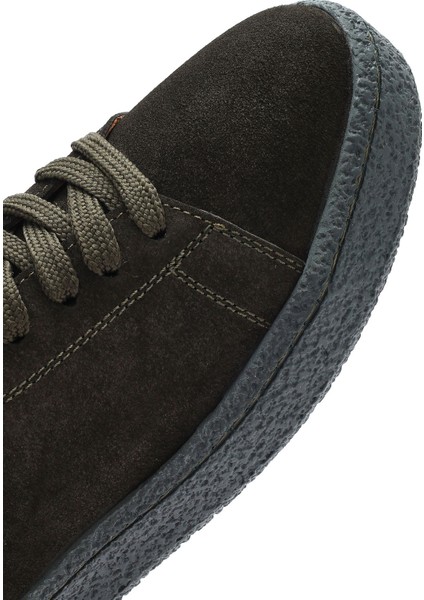 Erkek Haki Bağcıklı Süet Deri Sneaker 25SFD765010