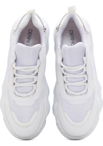 Kadın Beyaz Kalın Tabanlı Sneaker 25SFE210114