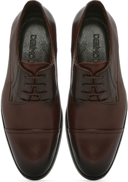 Erkek Kahverengi Bağcıklı Deri Klasik Ayakkabı 25SFD765218