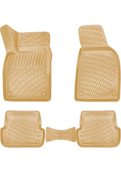 Audi A4 B6-B7 Bej 3D Havuzlu Paspas 2000 ve 2008