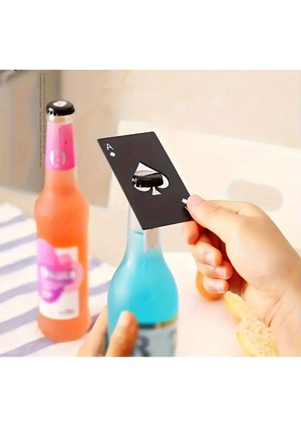 Çelik Soda Açacağı, Maça As Temalı, 2'li Set, Gümüş ve Siyah Renkli