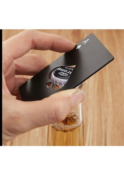 Çelik Soda Açacağı, Maça As Temalı, 2'li Set, Gümüş ve Siyah Renkli