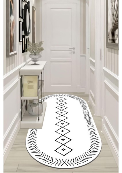 Yolluk Halı – Kaymaz Tabanlı, Yıkanabilir, Yumuşak Dokulu, Şık ve Dayanıklı Tasarım (Oval Iskandinav Saçaksız)