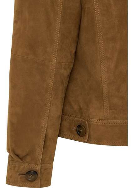 Valenza Kadın Camel Süet Deri Ceket 24WGD527610