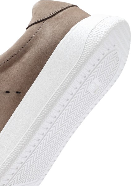Erkek Vizon Bağcıklı Nubuk Deri Sneaker 25SFD7075V3